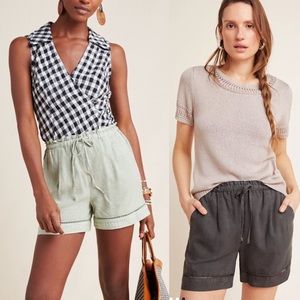 Cloth and Stone Rimini Olive Tie Waist Shorts